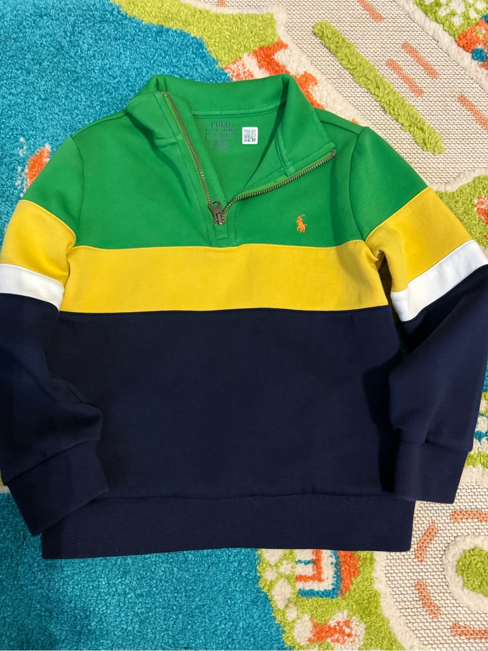 Polo by Ralph Lauren Bright Green Zip-Up Sweatshirt